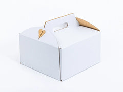 Verpakking voor taarten en gebak 260x260x150mm enkelgolf E 400g/m2 Wit