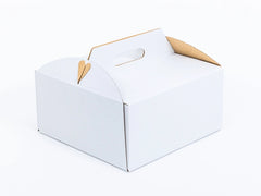 Verpakking voor taarten en gebak 300x300x150mm enkelgolf E 400g/m2 Wit