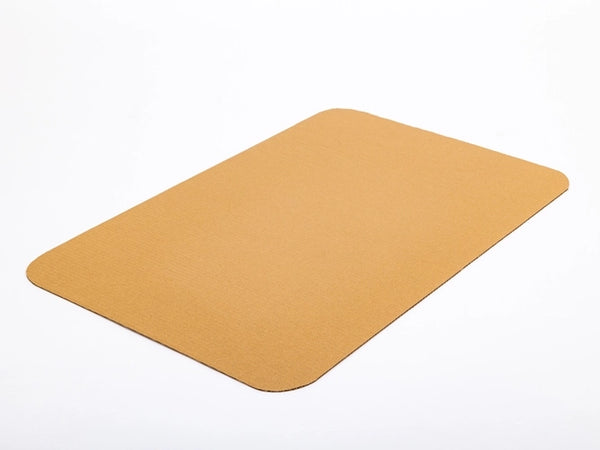 Kartonnen scheidingswand 1200x790mm enkelgolf B 300g/m2 bruin met afgeronde hoeken
