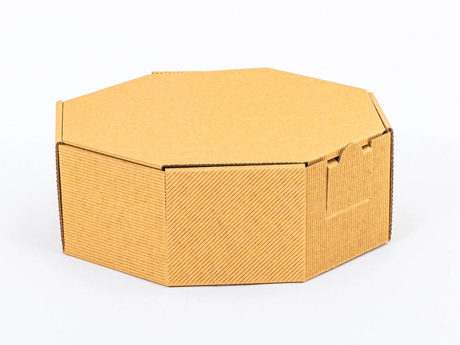 Eendelige geribbelde zeshoekige doos met sluiting 245x245x90mm 4-laags FE 450 g/m² 10 stuks