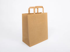 Papieren tas met plat handvat 260x140x300mm Bruin