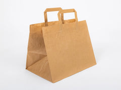 Papieren tas met plat handvat 320x220x245mm Bruin