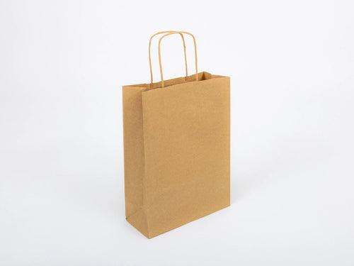 Papieren tas met gedraaide handgreep 240x100x320mm Bruin