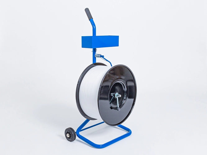 Afwikkelwagen voor PP- en PET-omsnoeringsband, blauw
