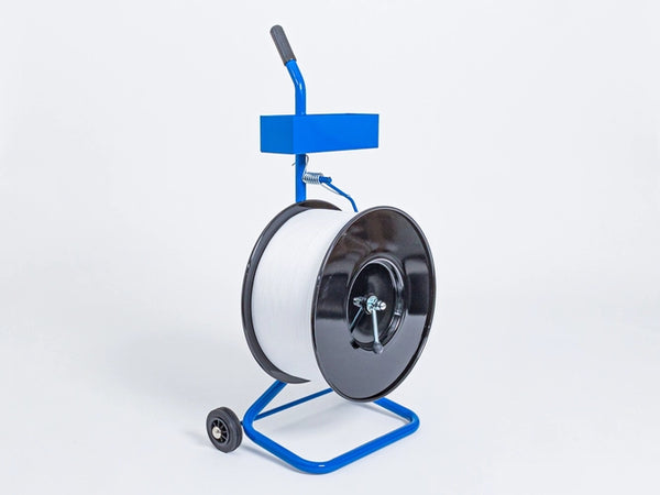 Afwikkelwagen voor PP- en PET-omsnoeringsband, blauw