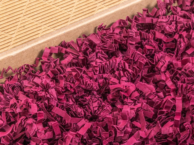 BASIC milieuvriendelijk decoratief opvulmateriaal van papier met snippers, bordeauxrood - 1 kg doos, set van 4