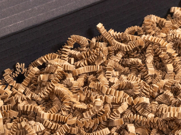 ZigZag Delux milieuvriendelijke papieren pakketvuller met decoratieve snippers, naturel/bruin - doos van 1 kg, set van 4