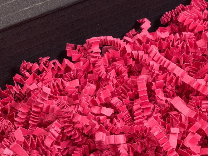 ZigZag Delux milieuvriendelijk papier voor het opvullen van pakketten, decoratieve snippers, roze - 1 kg doos