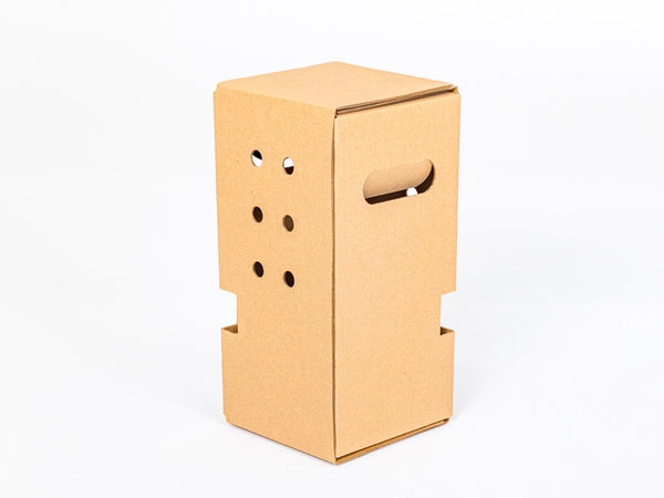 Hoge doos voor verzending planten met gaten en handgrepen 150x150x300mm enkelgolf B 440 g/m² Bruin 10 stuks
