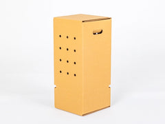 Hoge doos voor verzending planten met gaten en handgrepen 250x250x550mm dubbelgolf EB 580 g/m² Bruin 10 stuks